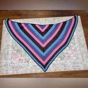 Colorful Crochet Triangle Shawl
